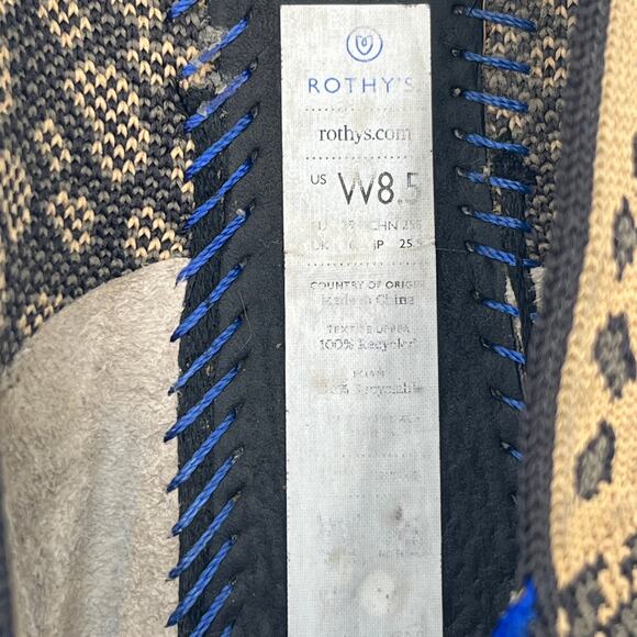 Rothy's Flats Women’s Leopard Cheetah Animal Print Red Stripe Round Toe Size 8.5 - Picture 12 of 12